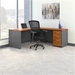 BBF Series C Engineered Wood L-Desk with Drawers in Natural Cherry
