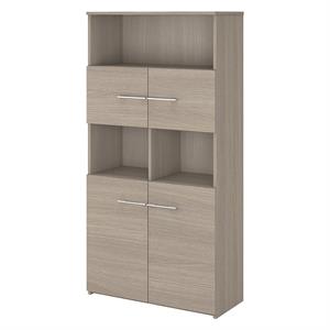 office 500 5 shelf bookcase with doors in sand oak - engineered wood