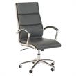 BBF Office 500 High Back Contemporary Faux Leather Executive Chair in Dark Gray