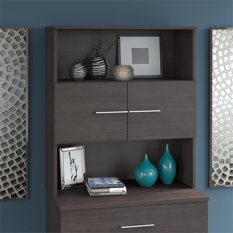 Office 500 36W Bookcase Hutch in Storm Gray - Engineered Wood