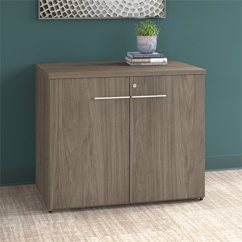 Office 500 36W Storage Cabinet with Doors in Modern Hickory ...