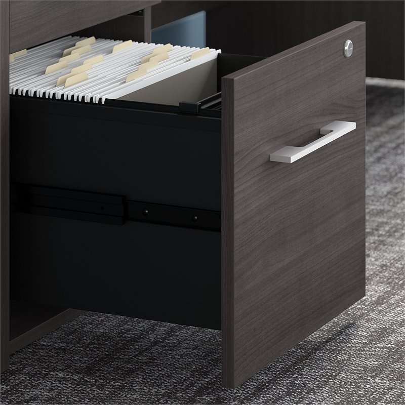 Office 500 72W U Shaped Desk with Drawers in Storm Gray - Engineered Wood