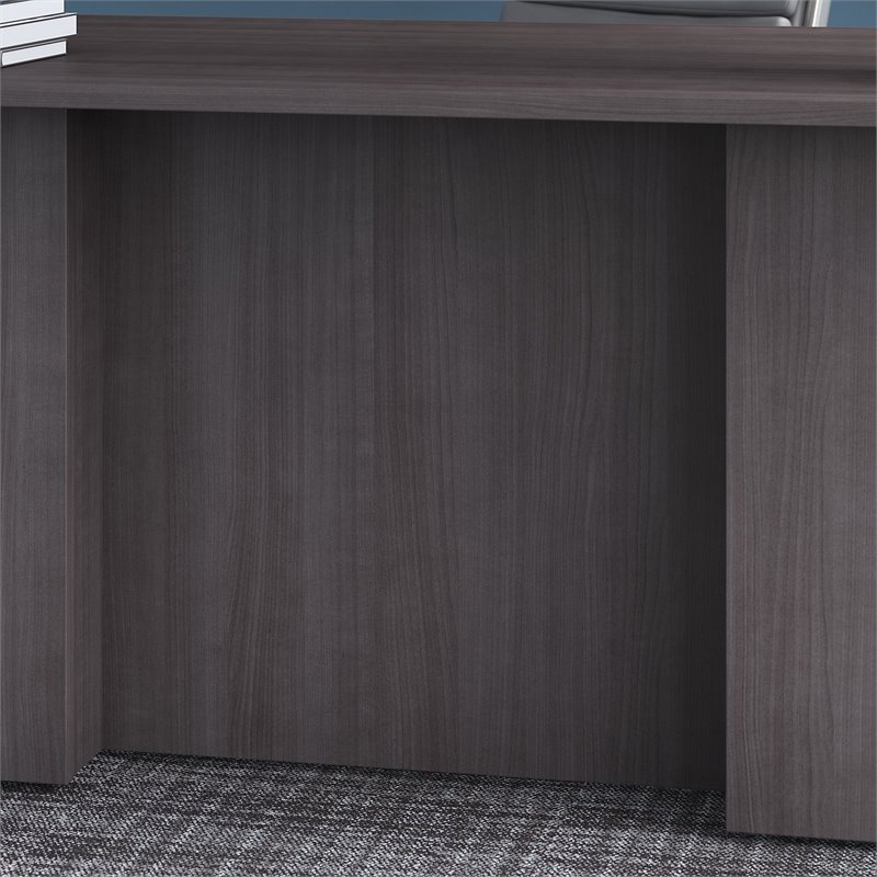 Office 500 72W U Shaped Desk with Hutch in Storm Gray - Engineered Wood