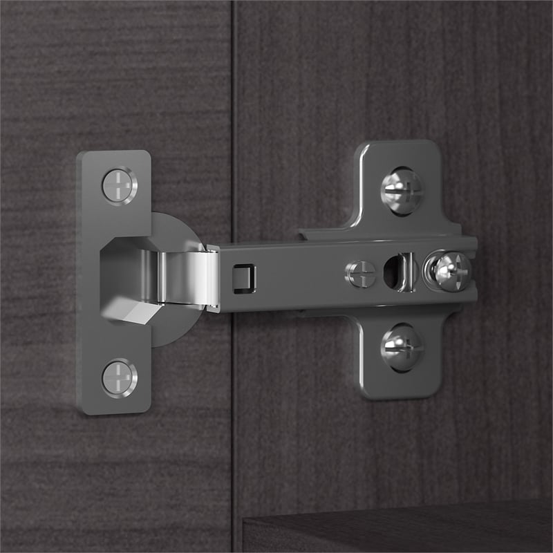 Office 500 Lateral File Cabinet with Hutch in Storm Gray - Engineered Wood