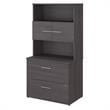 Office 500 Lateral File Cabinet with Hutch in Storm Gray - Engineered Wood