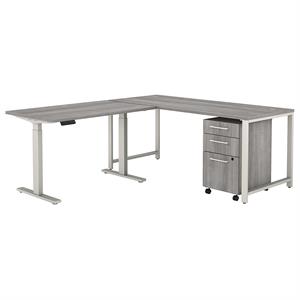 bush business furniture 400 series 72w desk with 48w height adjustable return and storage 400s219