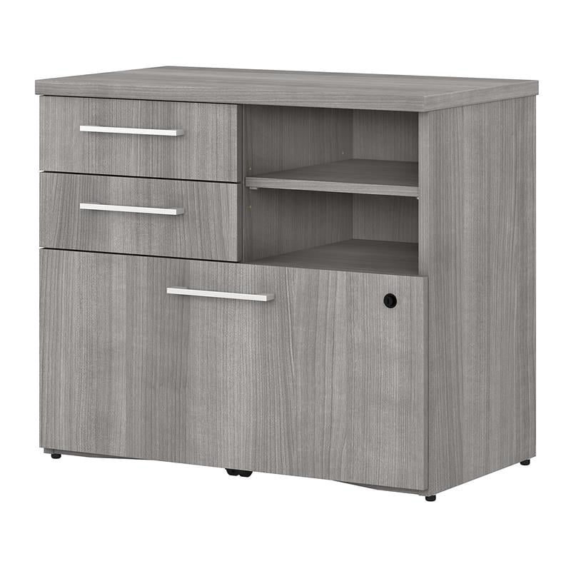 400 Series Lateral File with Shelves in Platinum Gray