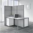 Easy Office 2 Person Desk with Drawers and 66H Panels in White - Engineered Wood