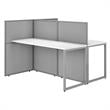 Easy Office 60W 2 Person Cubicle Desk with 45H Panels in White - Engineered Wood