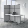 Easy Office 60W 2 Person Cubicle Desk with 66H Panels in White - Engineered Wood