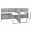 Easy Office 2 Person L Shaped Desk with 45H Panels in White - Engineered Wood