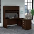 Series C 60W L Desk with Hutch and Drawers in Mocha Cherry - Engineered Wood