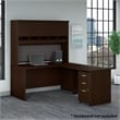 Series C 60W L Desk with Hutch and Drawers in Mocha Cherry - Engineered Wood