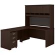 Series C 60W L Desk with Hutch and Drawers in Mocha Cherry - Engineered Wood