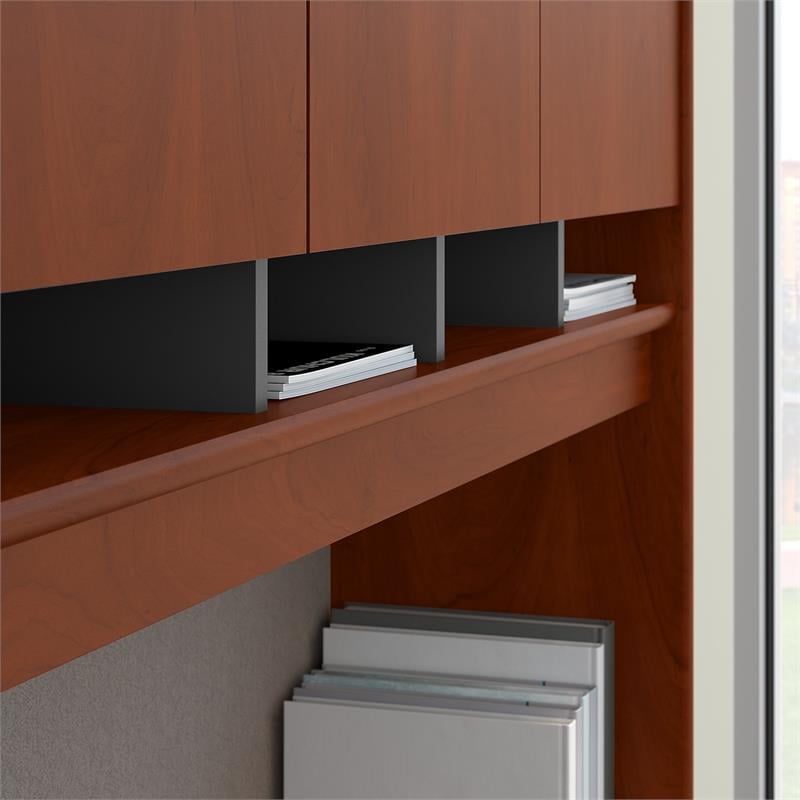Series C 60W L Desk with Hutch and Drawers in Hansen Cherry - Engineered Wood