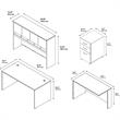 Series C 60W L Desk with Hutch and Drawers in Hansen Cherry - Engineered Wood