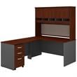 Series C 60W L Desk with Hutch and Drawers in Hansen Cherry - Engineered Wood