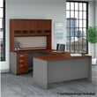 Series C 60W U Desk with Hutch and Drawers in Hansen Cherry - Engineered Wood