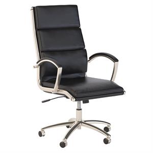 office 500 high back leather executive chair in black - bonded leather