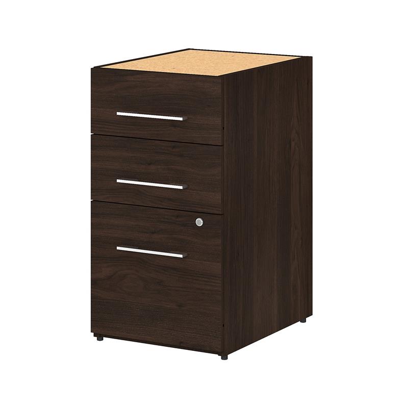 Office 500 16W 3 Drawer File Cabinet in Black Walnut - Engineered Wood ...