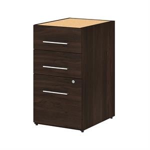 office 500 16w 3 drawer file cabinet in black walnut - engineered wood