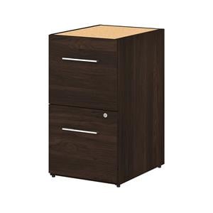 office 500 16w 2 drawer file cabinet in black walnut - engineered wood