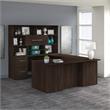 Office 500 72W U Shaped Desk with Hutch in Black Walnut - Engineered Wood