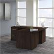 Office 500 72W L Shaped Desk with Drawers in Black Walnut - Engineered Wood