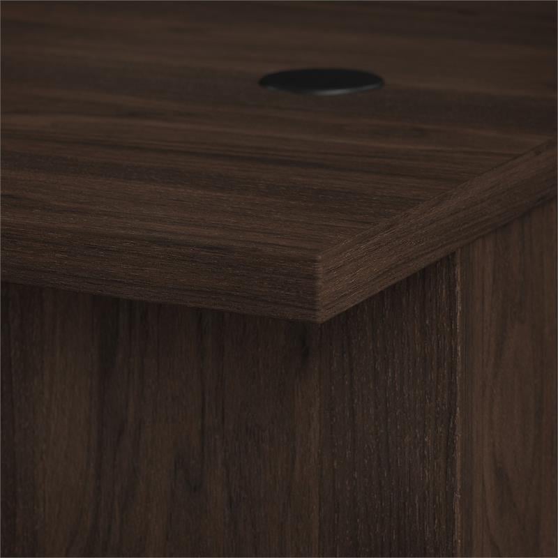 Office 500 72W Height Adjustable U Shaped Desk in Black Walnut - Engineered Wood