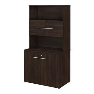 office 500 tall storage cabinet with doors in black walnut - engineered wood