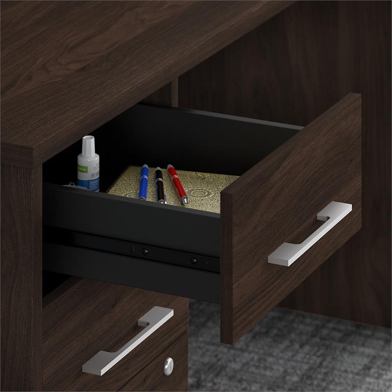 Office 500 72W Executive Desk with Storage Set in Black Walnut - Engineered Wood