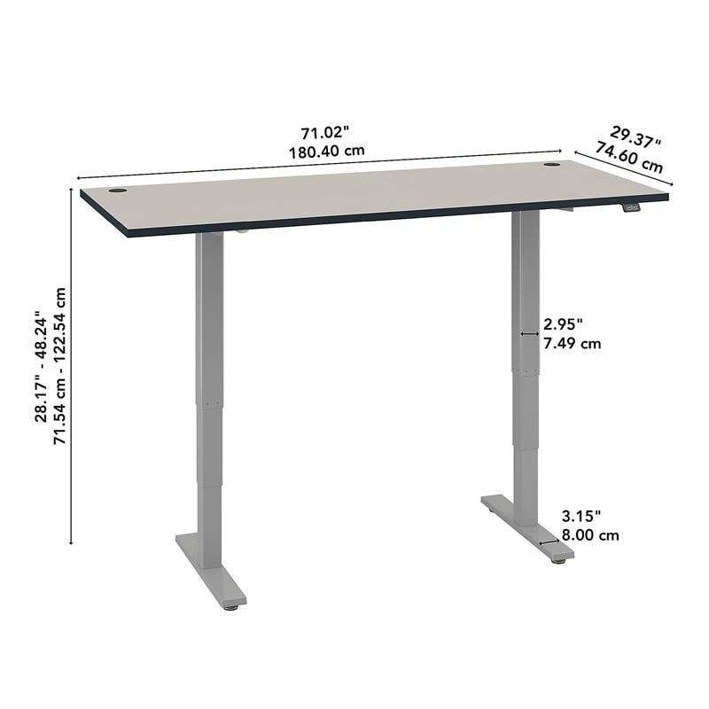 Move 40 Series 72W x 30D Adjustable Desk in White Spectrum - Engineered Wood