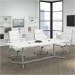 96W x 42D Conference Table with Metal Base in White - Engineered Wood