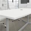 96W x 42D Conference Table with Metal Base in White - Engineered Wood