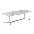 96W x 42D Conference Table with Metal Base in White - Engineered Wood