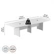 120W x 48D Conference Table with Wood Base in White - Engineered Wood