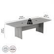 96W x 42D Conference Table with Wood Base in Platinum Gray - Engineered Wood