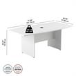 72W x 36D Conference Table with Wood Base in White - Engineered Wood