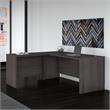 Studio C 72W x 30D L Shaped Desk with 42W Return in Storm Gray - Engineered Wood