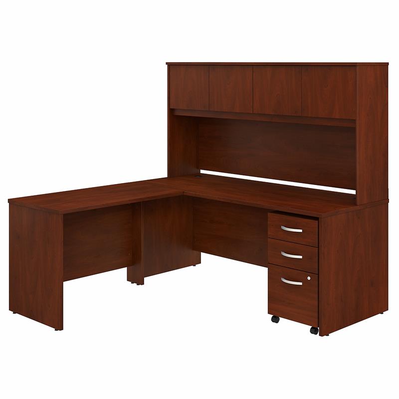 Studio C 72W L Desk with Hutch and Drawers in Hansen Cherry
