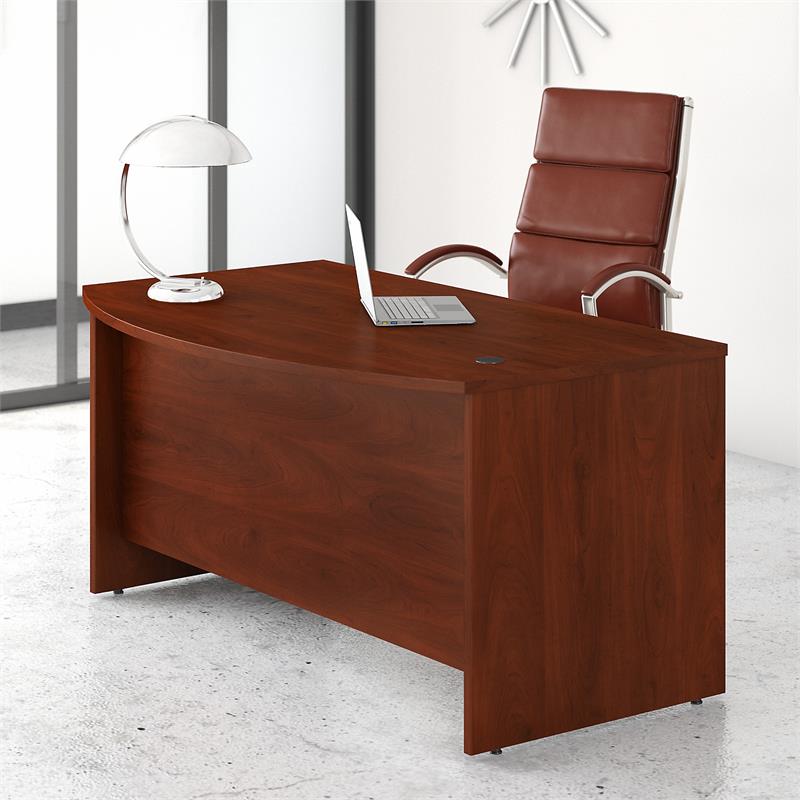 Studio C 60W x 36D Bow Front Desk in Hansen Cherry - Engineered Wood