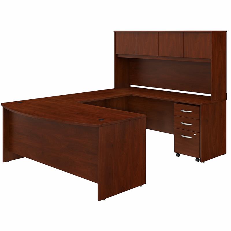 Studio C 72w U Desk With Hutch And Drawers In Hansen Cherry 