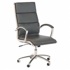 jamestown high back  executive office chair in dark gray - bonded leather