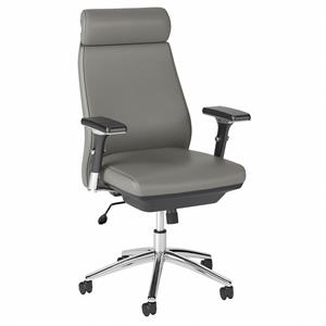 Metropolis High Back Executive Office Chair in Light Gray - Bonded Leather