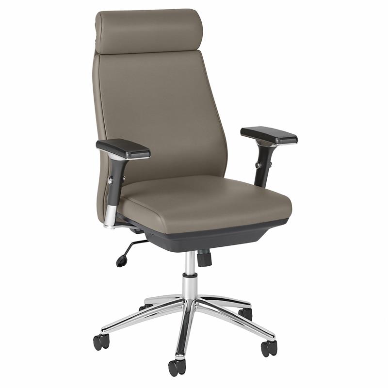Metropolis High Back Executive Office Chair in Washed Gray Bonded Leather