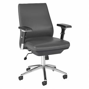 metropolis mid back executive office chair in dark gray - bonded leather