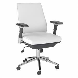 metropolis mid back executive office chair in white - bonded leather
