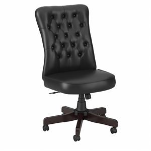 arden lane high back tufted office chair in black bonded leather
