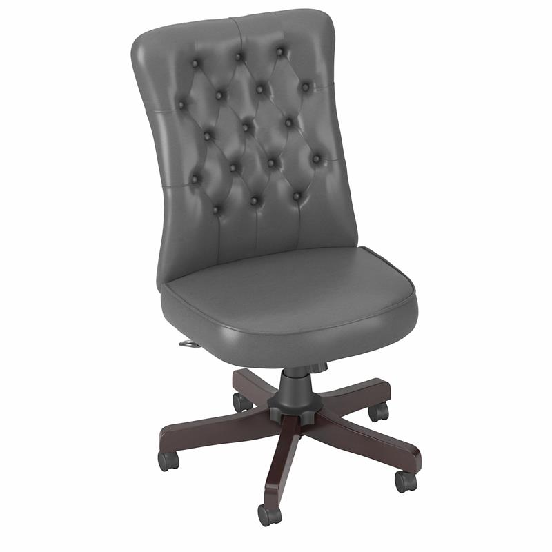 Arden Lane High Back Tufted Office Chair in Dark Gray Bonded Leather
