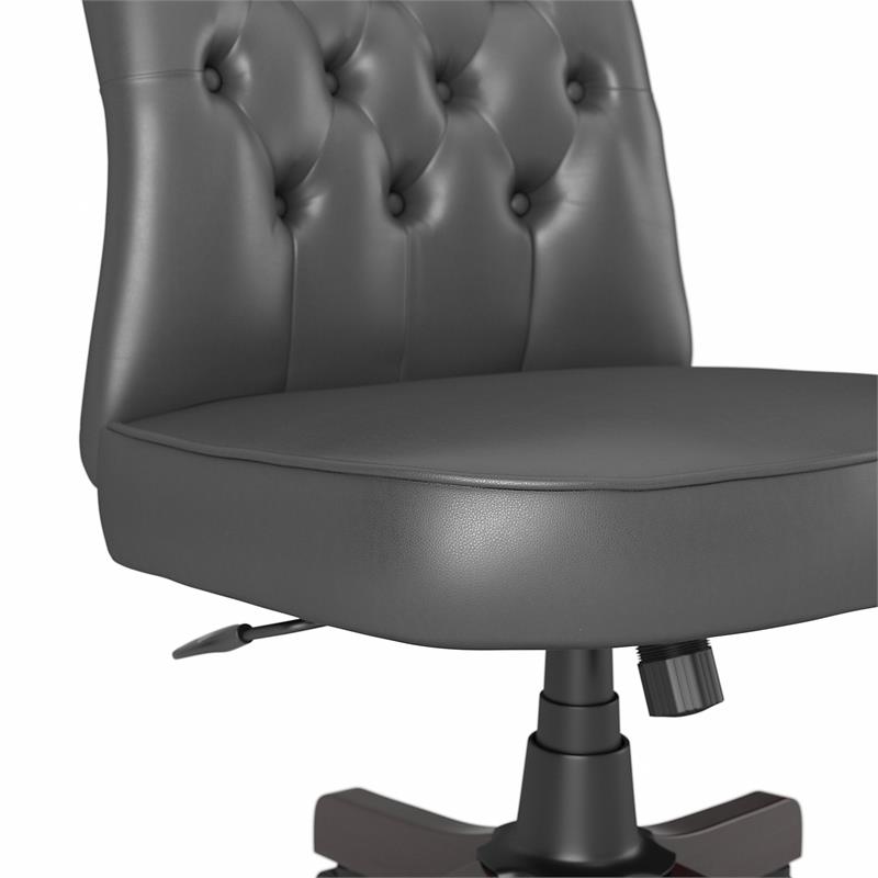 Arden Lane High Back Tufted Office Chair in Dark Gray Bonded Leather